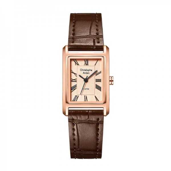 Christophe Arden CA 1006 Rosegold Full Brown Leather Roman LHLRGPN Christophe Arden CA 1006 Rosegold Full Brown Leather Roman LHLRGPN